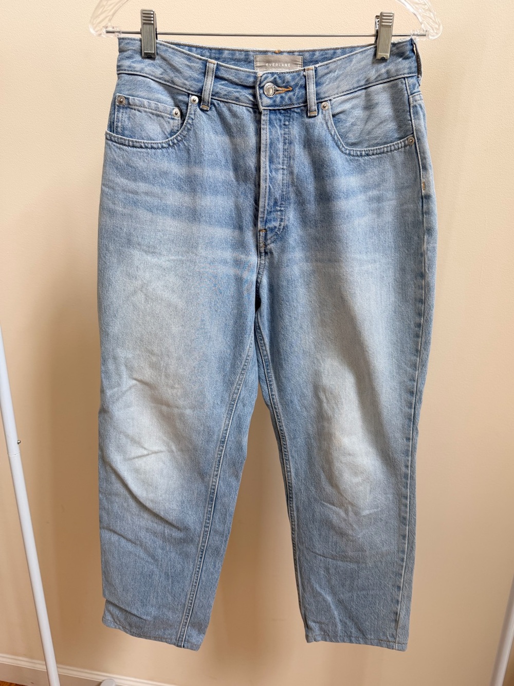 Everlane Curvy '90s cheeky straight jeans organic cotton light-wash Sz 28 crop